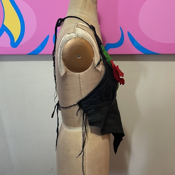 Artemis Leather Halter Top Rose Hand Made Vintage 1970s - Picture 6 of 12